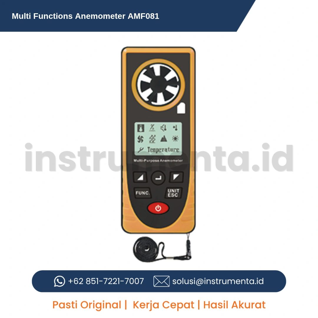 Official Supplier AMTAST AMF081 Multi Functions Anemometer Alat Ukur Cuaca Dan Kecepatan Angin 8 in 1